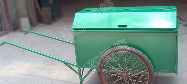 Outdoor Iron Hand Push Dust Cart