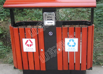 Outdoor Waste Receptacle With Inner Plastic Bin