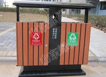 Street Recycle HDPE Plastic Wood Trash Bin