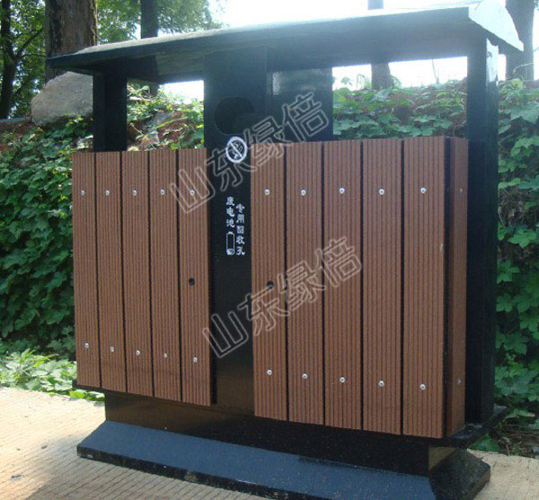 Street Recycle HDPE Plastic Wood Trash Bin